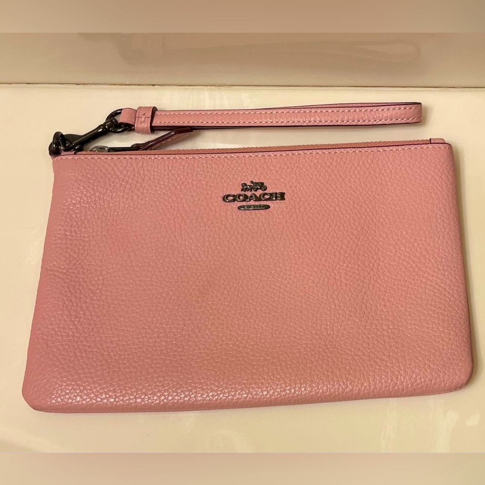 Coach Pink Leather Wristlet